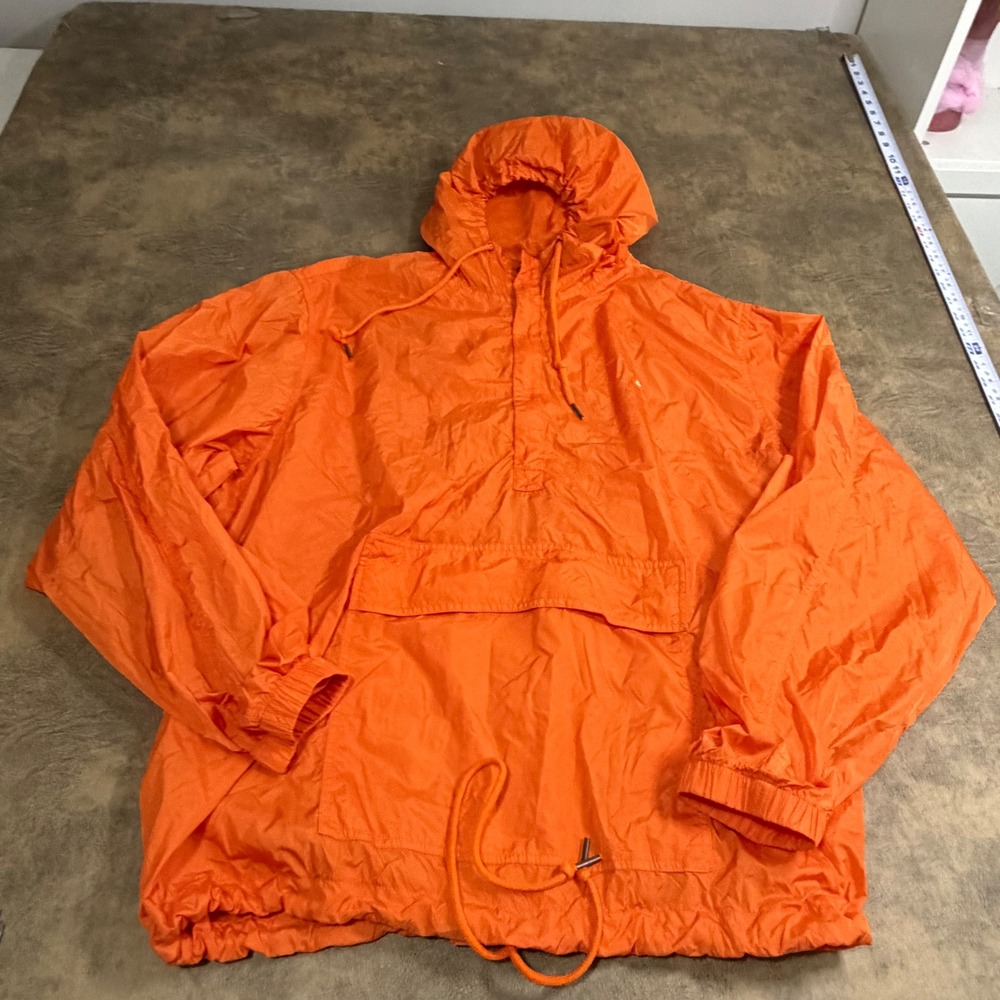 Old Navy Windbreaker Anorak Mens XL Orange Surplus System Rain Jacket VTG y2k